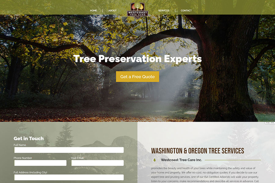 Westcoast Tree Care website