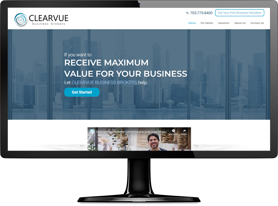 Clearvue Business Brokers website desktop view