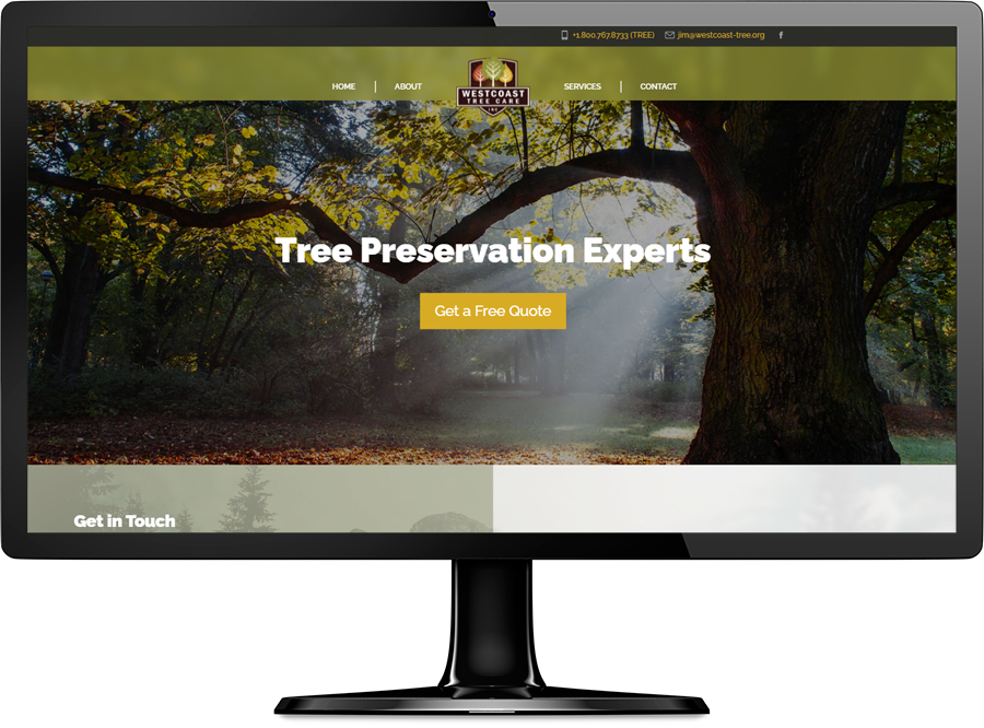 Westcoast Tree Care website desktop view